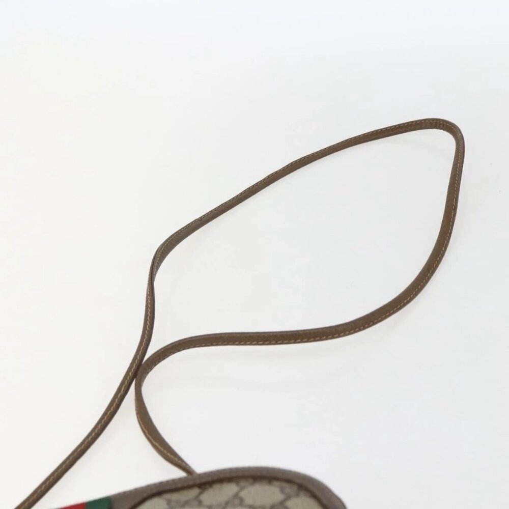 GUCCI GG Supreme Web Sherry Line Bag PVC Beige Gold 904 02 047 Auth 157639 - Picture 9 of 16